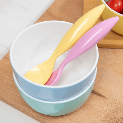 bzyoo Set of 6 Small Bowls, 4.25" 11.8 OZ ColorPop Melamine Bowls - Pastel Color - bzyoo