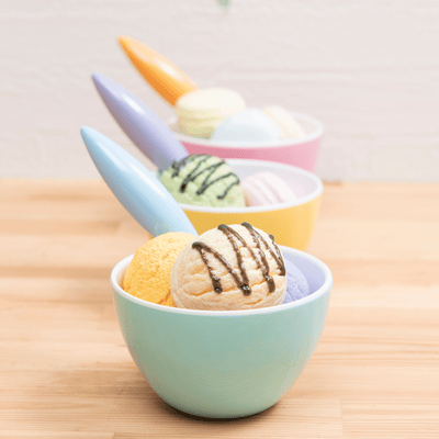 bzyoo Set of 6 Small Bowls, 4.25" 11.8 OZ ColorPop Melamine Bowls - Pastel Color - bzyoo