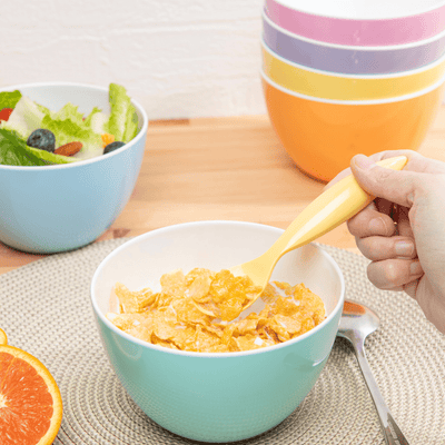 bzyoo Set of 6 Small Bowls, 4.25" 11.8 OZ ColorPop Melamine Bowls - Pastel Color - bzyoo