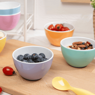 bzyoo Set of 6 Small Bowls, 4.25" 11.8 OZ ColorPop Melamine Bowls - Pastel Color - bzyoo