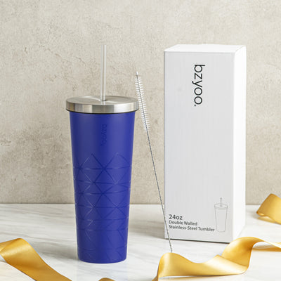 24oz SUP Double Wall Vacuum Insulated Stainless Steel Tumbler w/ Straw Lid - Spidy Blue