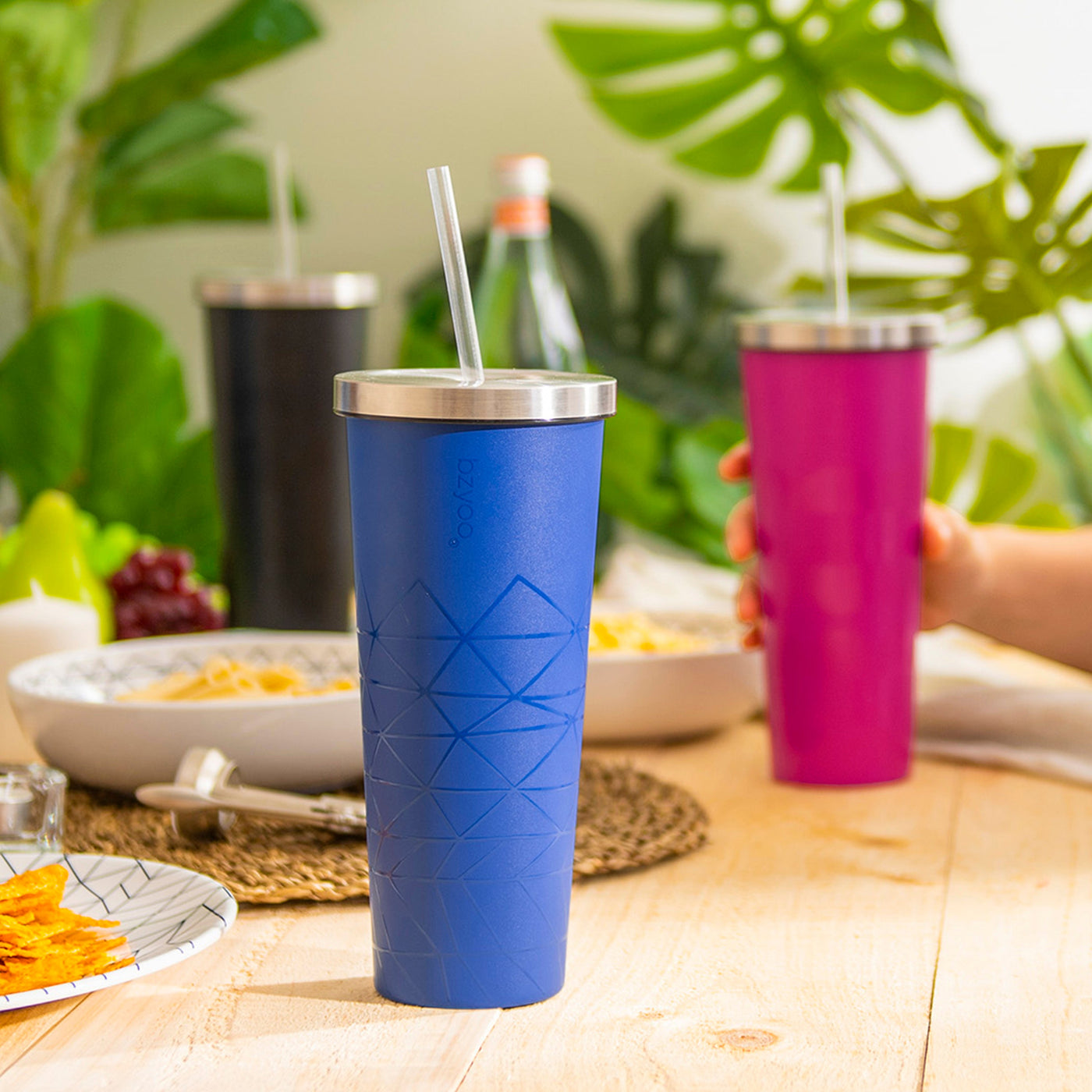 24oz SUP Double Wall Vacuum Insulated Stainless Steel Tumbler w/ Straw Lid - Spidy Blue
