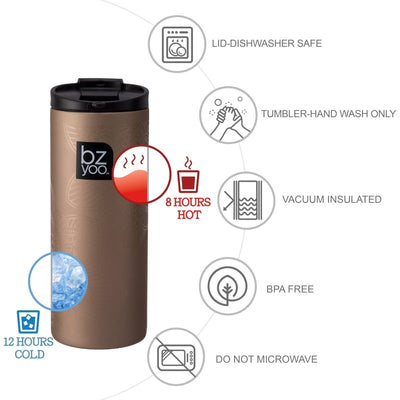 12oz Brew Stainless Steel Vacuum Double Wall Insulated Tumbler - Gold - bzyoo