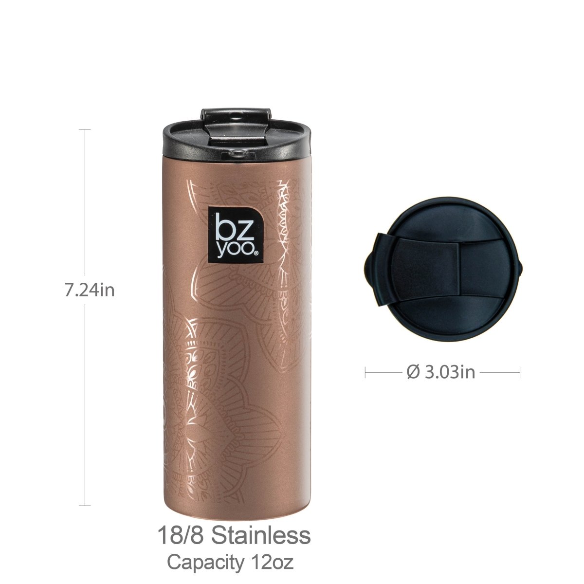 12oz Brew Stainless Steel Vacuum Double Wall Insulated Tumbler - Gold - bzyoo