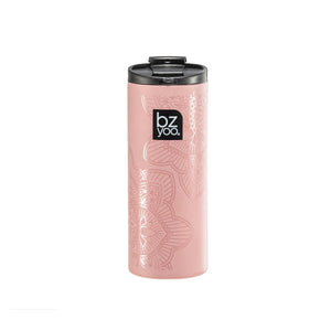 12oz Brew Stainless Steel Vacuum Double Wall Insulated Tumbler - La La Mandala Pink - bzyoo