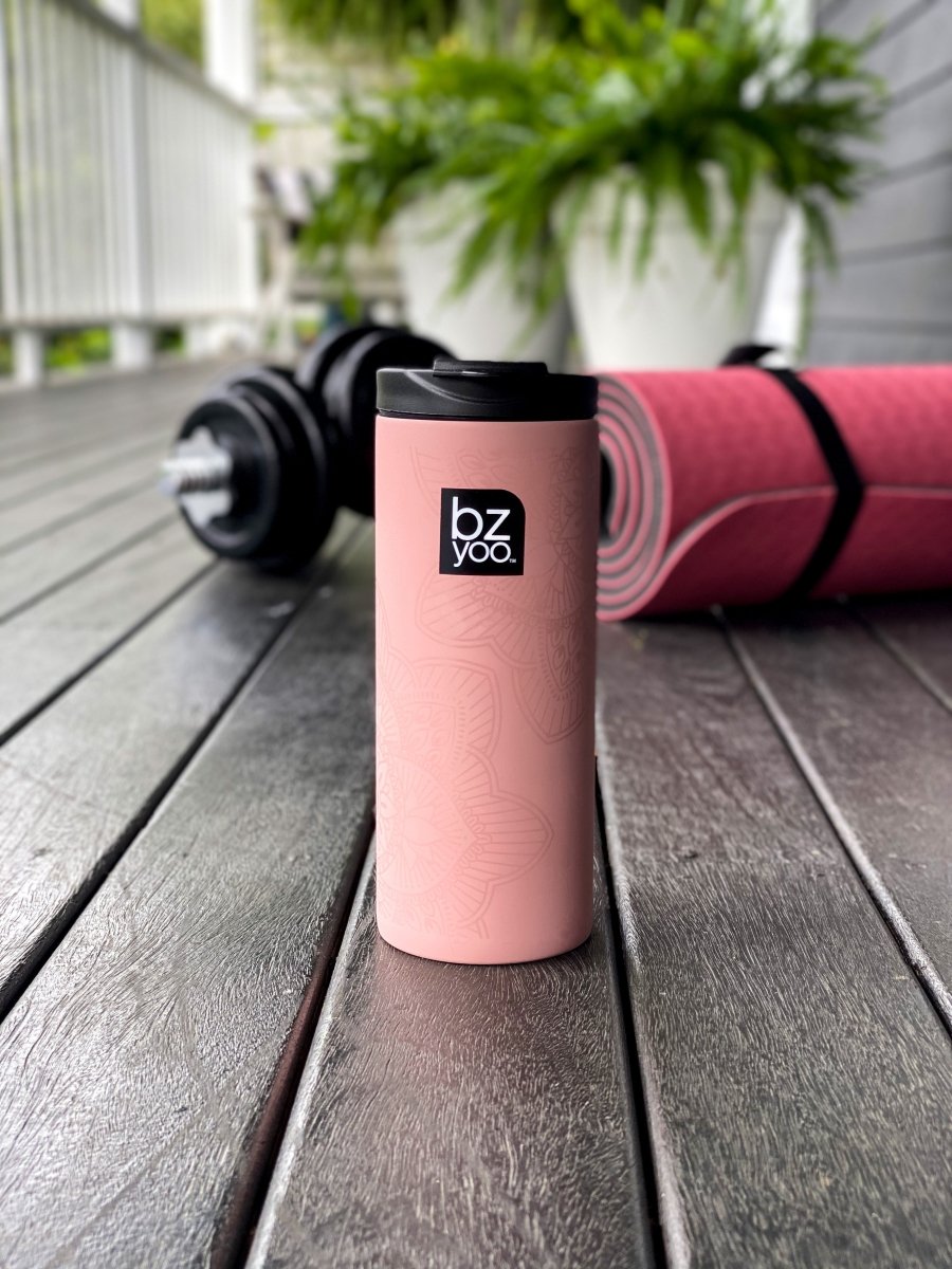 12oz Brew Stainless Steel Vacuum Double Wall Insulated Tumbler - La La Mandala Pink - bzyoo