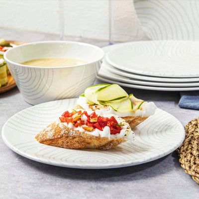 12pc Decorated Melamine Plate & Bowl Dinnerware Set - bzyoo