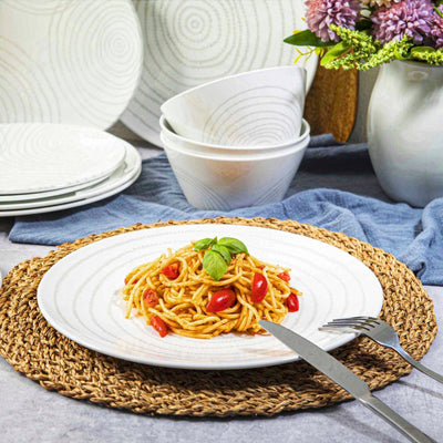 12pc Decorated Melamine Plate & Bowl Dinnerware Set - bzyoo