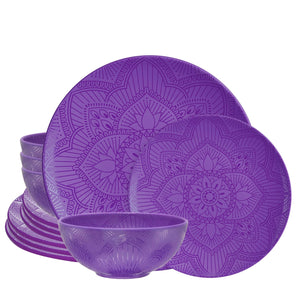 12pc La La Mandala Melamine Plate Set - bzyoo