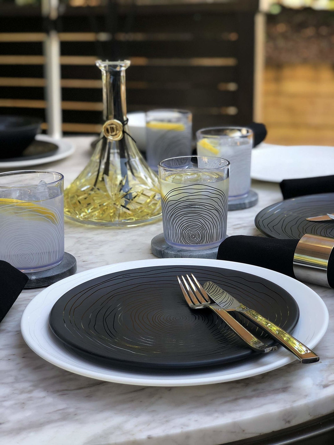 Dining Table Black Melamine Dinnerware Sets Marbella Black