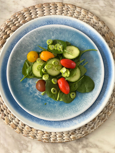 12pc Reactive Melamine Plate & Bowl Dinnerware Set - bzyoo