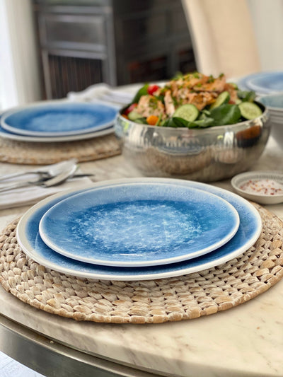 12pc Reactive Melamine Plate & Bowl Dinnerware Set - bzyoo