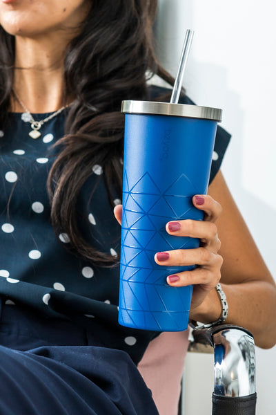 24oz SUP Double Wall Vacuum Insulated Stainless Steel Tumbler w/ Straw Lid - Spidy Blue