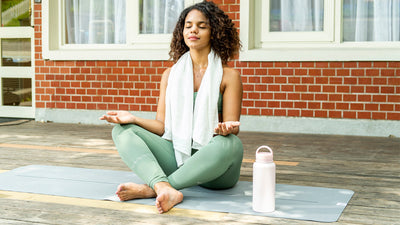 32oz HyDuo Insulated Stainless Steel Double Wall Water Bottle w/ 2 Lids - La La Mandala Pink