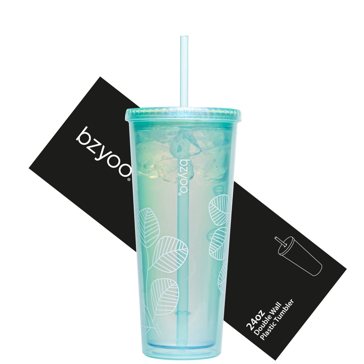 24oz Sip Double Wall Plastic Straw Tumbler w/ Lid - Pearl Green