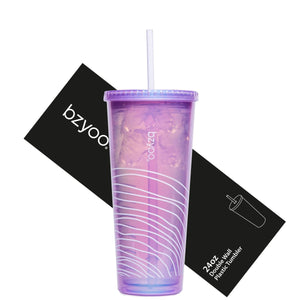 24oz SIP Double Wall Plastic Straw Tumbler w/ Lid - Pearl Purple - bzyoo