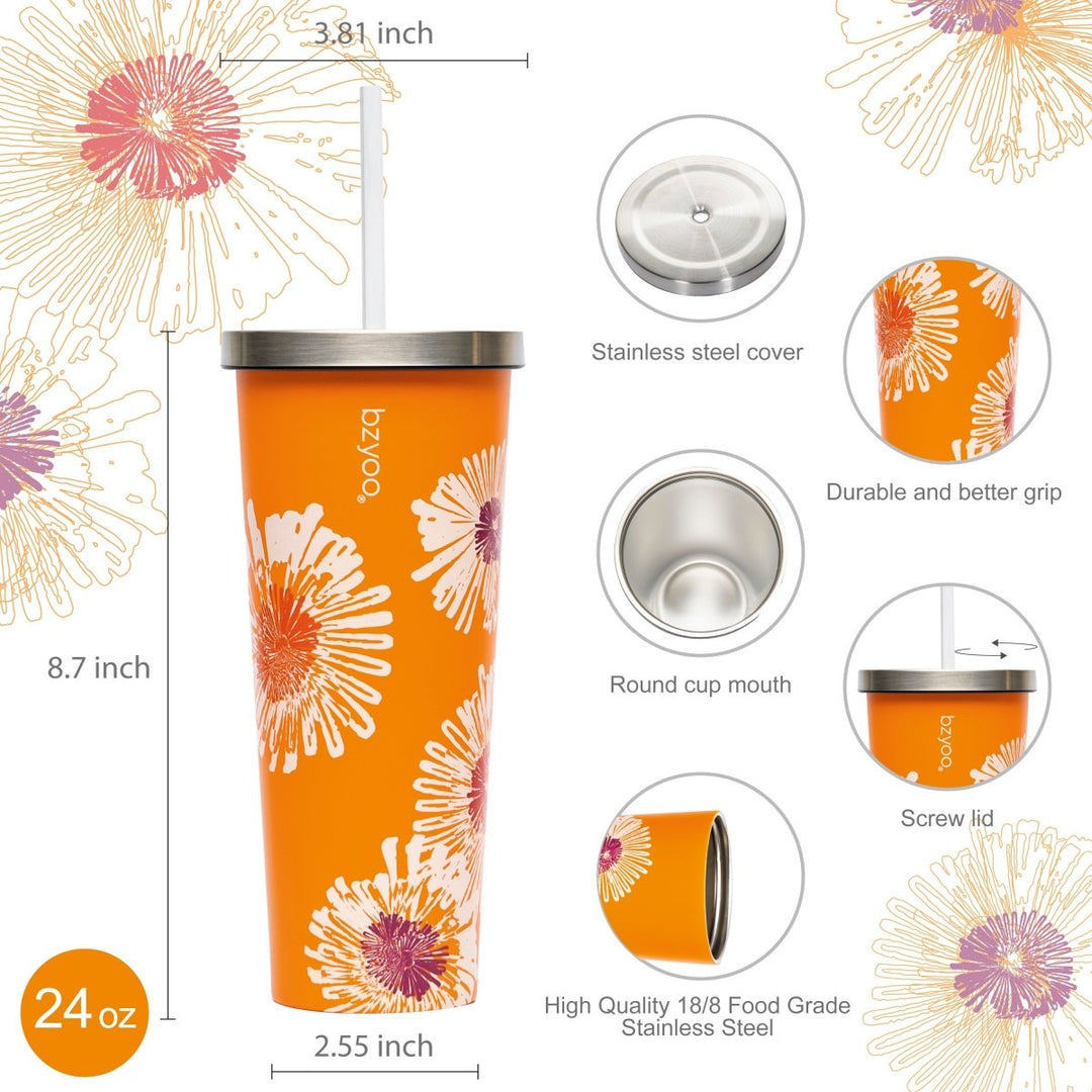 24oz SUP Double Wall Vacuum Insulated Stainless Steel Tumbler w/ Straw