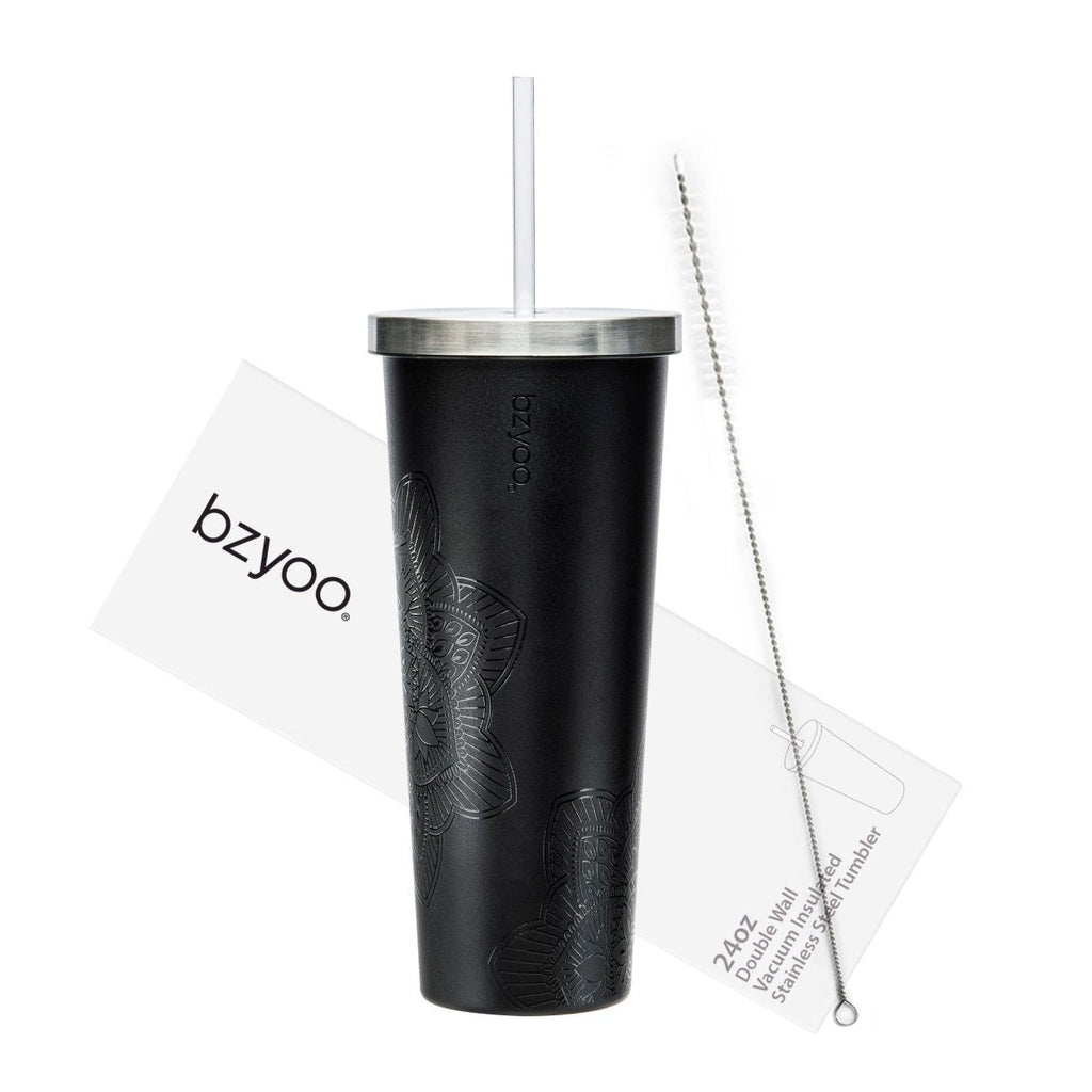 Buzio 30 oz Insulated Tumblers with Handle and Straw, Insulated Vacuum  Stainless Steel Double Walled Tumbler with Lid and Straw, Wide Mouth Water