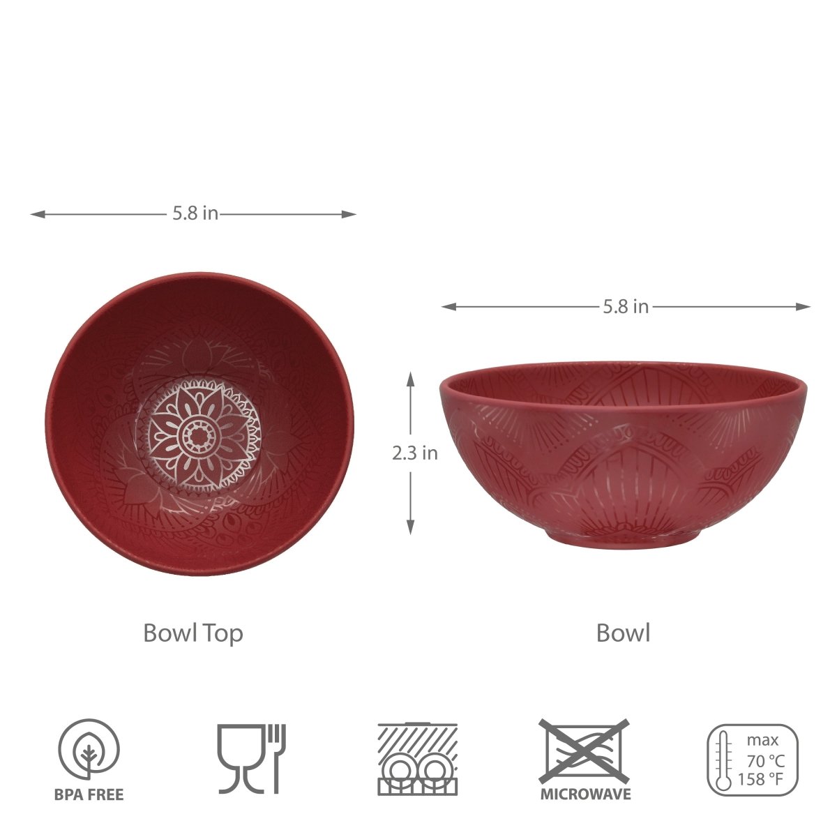 4pc La La Mandala Melamine Bowl Set - bzyoo