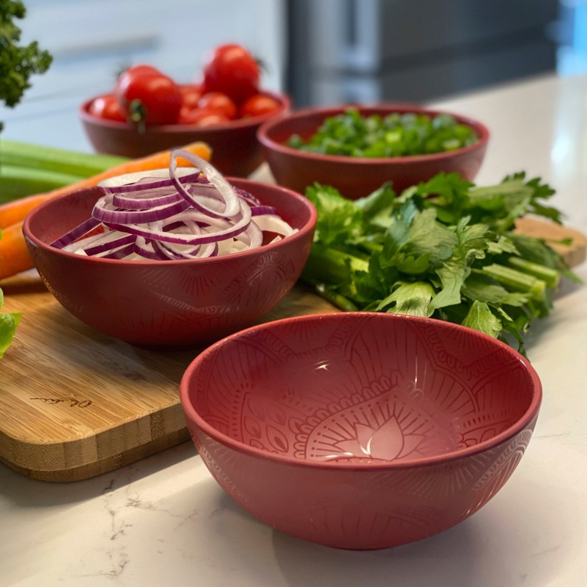 4pc La La Mandala Melamine Bowl Set - bzyoo