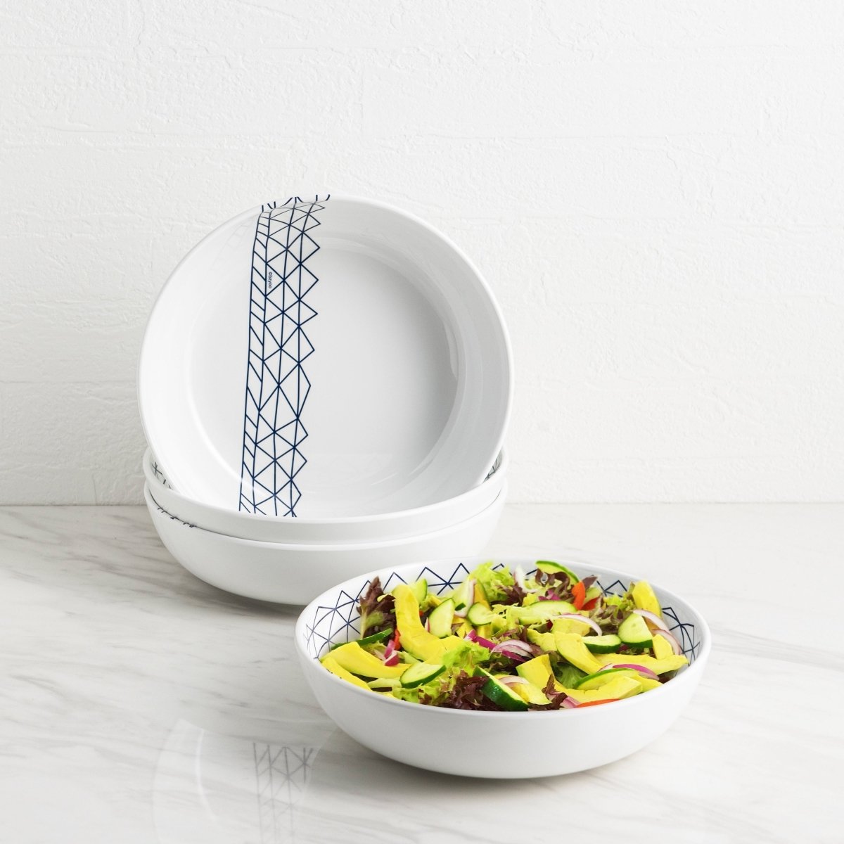 4pc Spidy 7.9" Melamine Pasta Bowl Set - Spidy French Navy - bzyoo