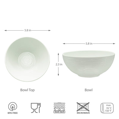4pc Organica Melamine Bowl Set - White