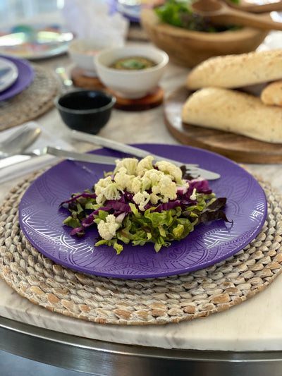 8pc La La Mandala Melamine Plate Set - La La Mandala Purple