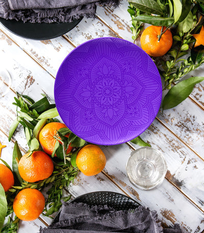 8pc La La Mandala Melamine Plate Set - La La Mandala Purple