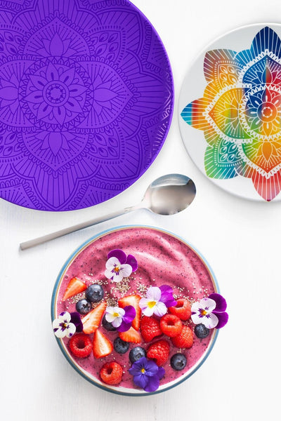 8pc La La Mandala Melamine Plate Set - La La Mandala Purple